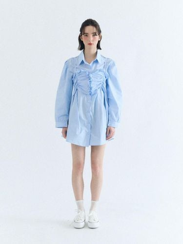 Bustier shirts mini dress_blue - FABRIC SEOUL - Modalova