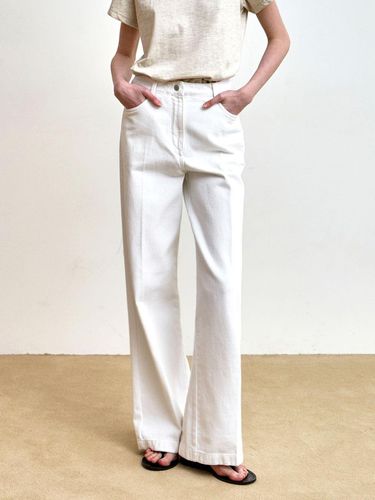 M241424] White long denim pants - racoco - Modalova