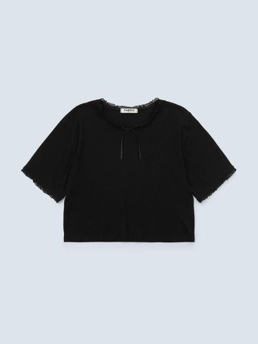 Lace ribbon t-shirt_black - FABRIC SEOUL - Modalova