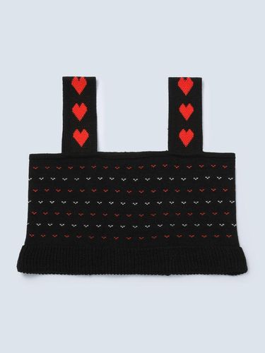 Heart knit vest_black - FABRIC SEOUL - Modalova