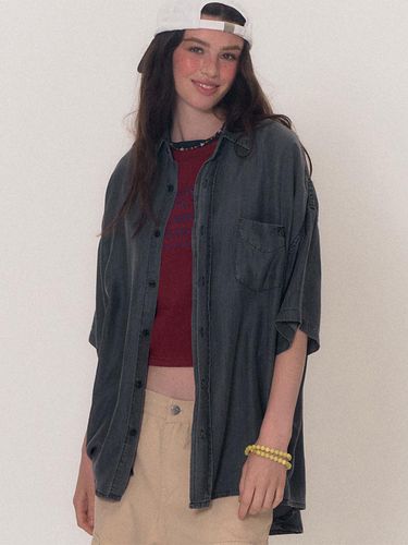 One Pocket Oversized Fit Denim Shirt - SOMEPLACE - Modalova