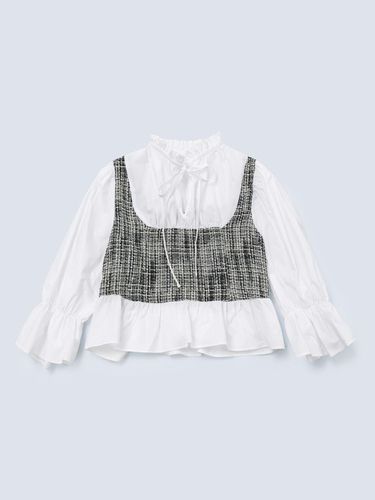 Tweed ribbon blouse_black - FABRIC SEOUL - Modalova