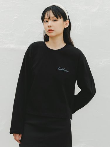 Italian Logo Long-Sleeved Shirt BK4996_Blac - BAKKEN - Modalova