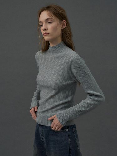 Whole Garment High-neck Ribbed Knit Top - Lamerei - Modalova