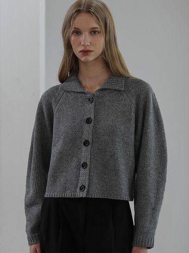 Raglan Volume Wool Cardigan [Gray] - DEHEVE - Modalova