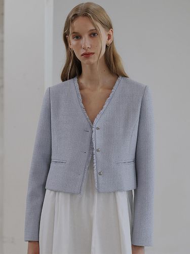 Harry Collarless Tweed Jacket [] - DEHEVE - Modalova