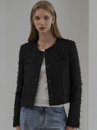 Hairy Tweed Jacket [Black] - DEHEVE - Modalova