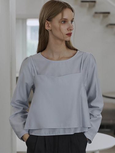 Bustier Layered Blouse [Pale Blue] - DEHEVE - Modalova