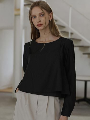 Bustier Layered Blouse [Black] - DEHEVE - Modalova