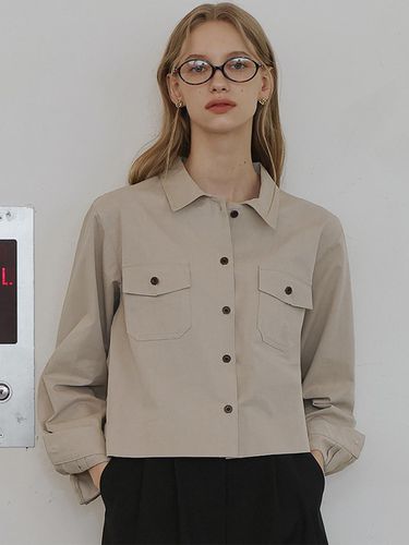 Collar Pocket Shirt [Beige] - DEHEVE - Modalova