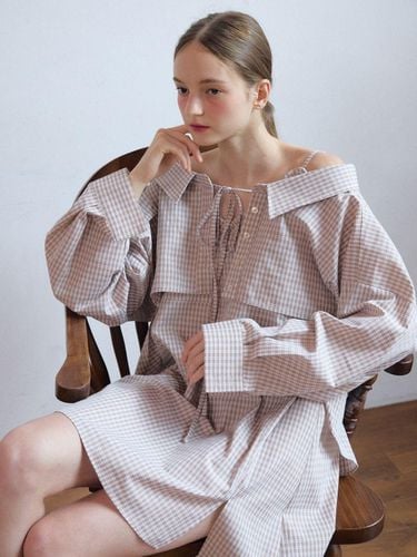 Sweet bolero shirts_beige check - FABRIC SEOUL - Modalova