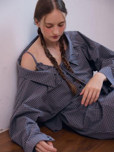 Sweet bolero shirts_grey check - FABRIC SEOUL - Modalova