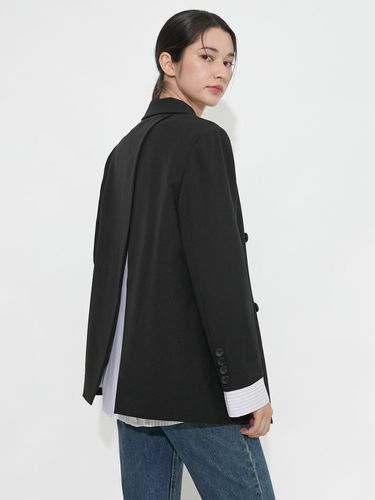 R24LRJK002] Back slit open contrast jacket - racoco - Modalova