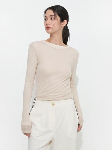 R24LRTS001] Wool Tencel T-shirt_Beige - racoco - Modalova