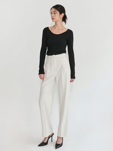 R24LRPT003] Kelly Belted Pants_Light Beige - racoco - Modalova