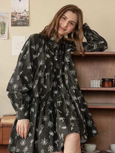 Blooming Flower dress - Black - lienlier - Modalova