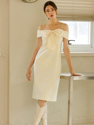 Ribbon Dress - Cream - lienlier - Modalova