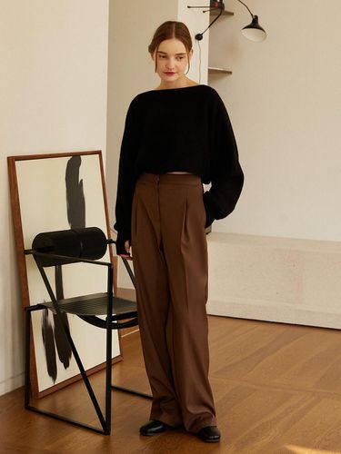 BANDING One-tuck slacks - Brown - lienlier - Modalova