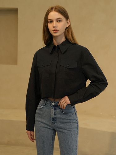 WS-02 CARGO POCKET SHIRT_BLACK - WAAR - Modalova