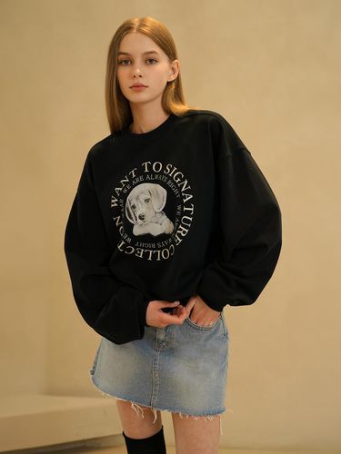 WT-06 PUPPY LETTERING SWEATSHIRT_BLACK - WAAR - Modalova