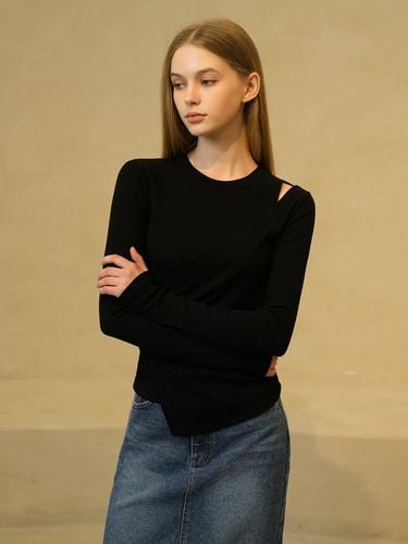 WT-04 LAYERED DRAPE TEE_BLACK - WAAR - Modalova