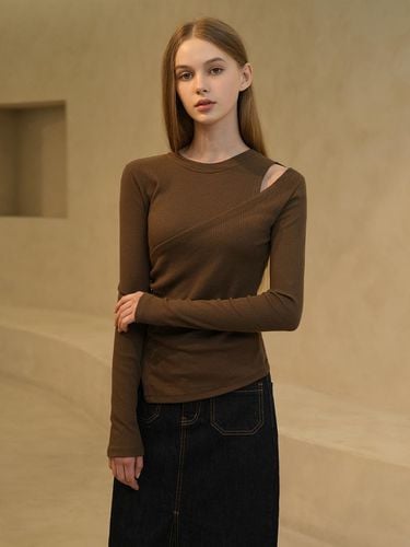 WT-04 LAYERED DRAPE TEE_BROWN - WAAR - Modalova