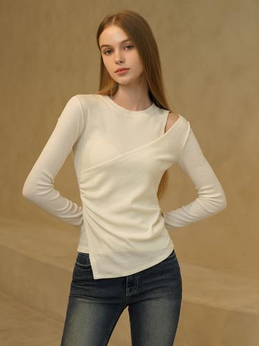 WT-04 LAYERED DRAPE TEE_LIGHT BEIGE - WAAR - Modalova