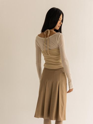 Pleats Wrap Midi Skirt - Beige - lienlier - Modalova