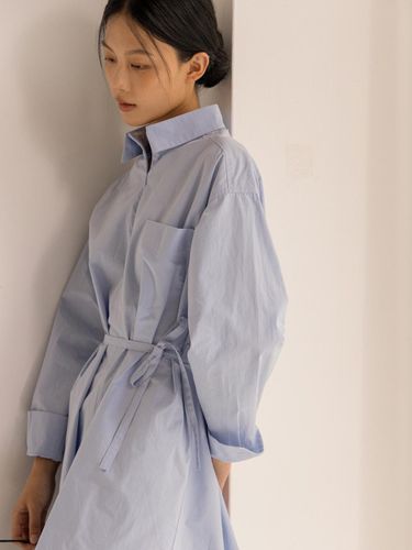 Everyday Shirt Dress - Blue - lienlier - Modalova