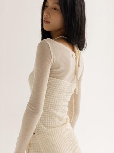 Layered Halterneck Knit Top - lienlier - Modalova