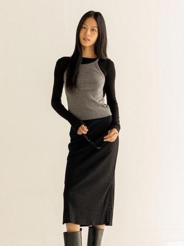 Warm knit skirt - black - lienlier - Modalova