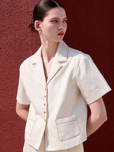 Cotton Stitch Shirt - beige - Amour moier - Modalova