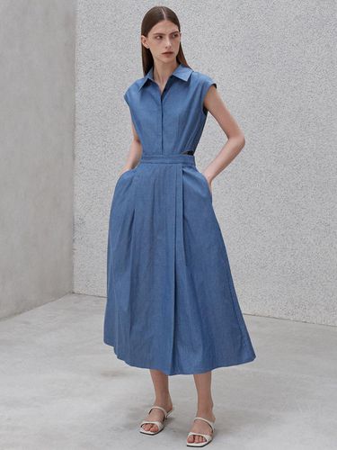 Denim shirt dress - blue - Amour moier - Modalova