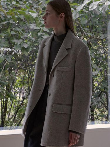 Handmade Half Coat - Gray - Amour moier - Modalova