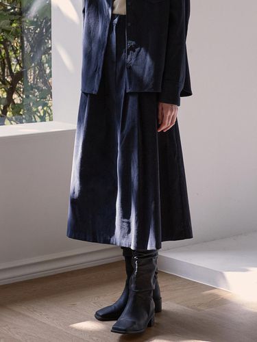 Corduroy skirt - Navy - Amour moier - Modalova