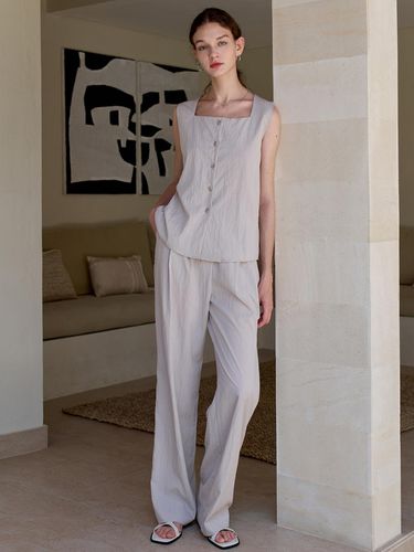 Set] button Sleeveless + BANDING Pant - Amour moier - Modalova