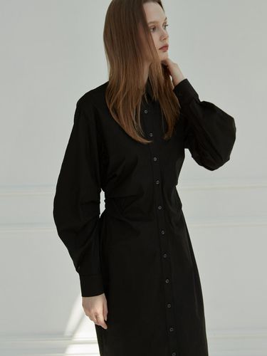 Slim Shirring dress - Black - Amour moier - Modalova