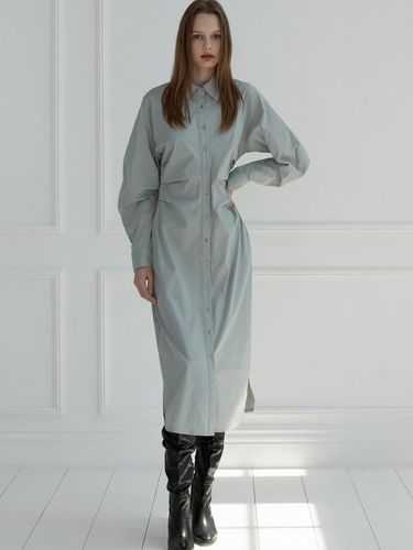 Slim Shirring dress - Blue Gray - Amour moier - Modalova