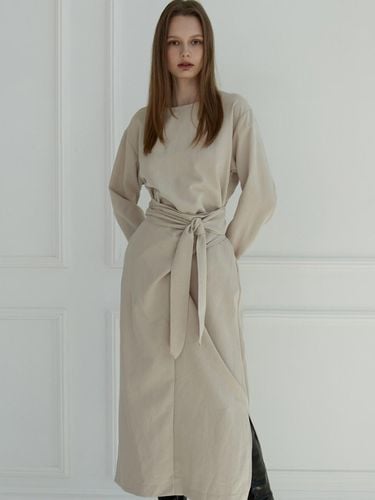 Tie Wrap dress - Beige - Amour moier - Modalova