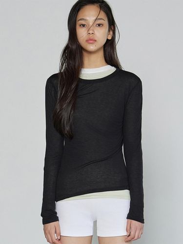 LAYERED WOOL TENCEL TOP BLACK - michikolondon - Modalova