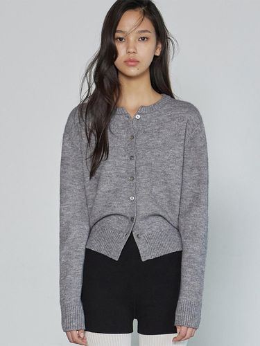 BASIC WOOL KNIT CARDIGAN MELANGE GREY - michikolondon - Modalova