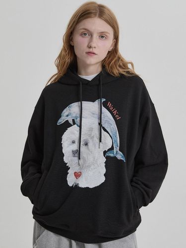 Watercolor Puppy Jumping Hoodie - WAIKEI - Modalova