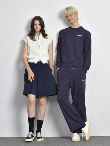 Men's] Wide Sweat Pants (Navy) - LENUCU - Modalova