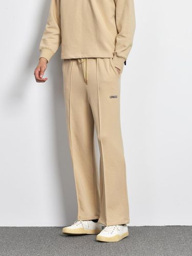 Men's] Wide Sweat Pants (Beige) - LENUCU - Modalova