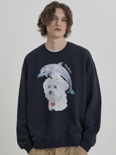 Watercolor Puppy Jumping Sweatshirt - WAIKEI - Modalova