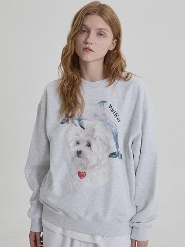 Watercolor Puppy Jumping Sweatshirt - WAIKEI - Modalova