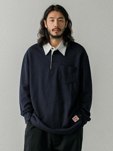 Union Maid Color Oversized Fit Collar T-shirt Navy - RUGGED HOUSE - Modalova