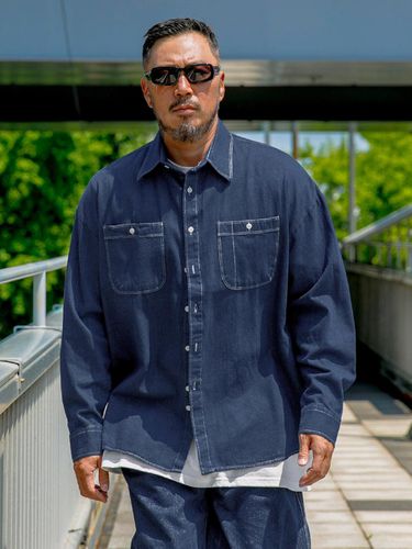 Custom fit denim shirt medium blue - RUGGED HOUSE - Modalova