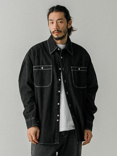 Custom fit denim shirt black - RUGGED HOUSE - Modalova