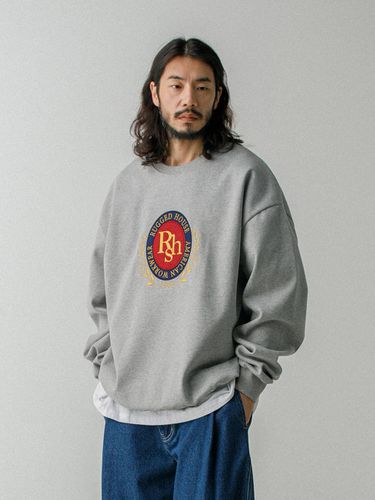 Wolgye Patch Crew Neck Sweatshirt Melange Gray - RUGGED HOUSE - Modalova